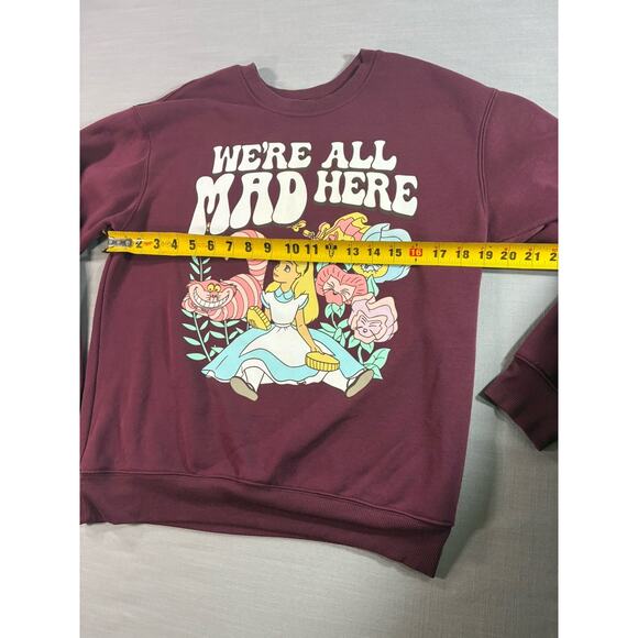 Disney Alice in Wonderland Sweatshirt Women’s Medium “We’re All Mad Here” - Picture 5 of 7